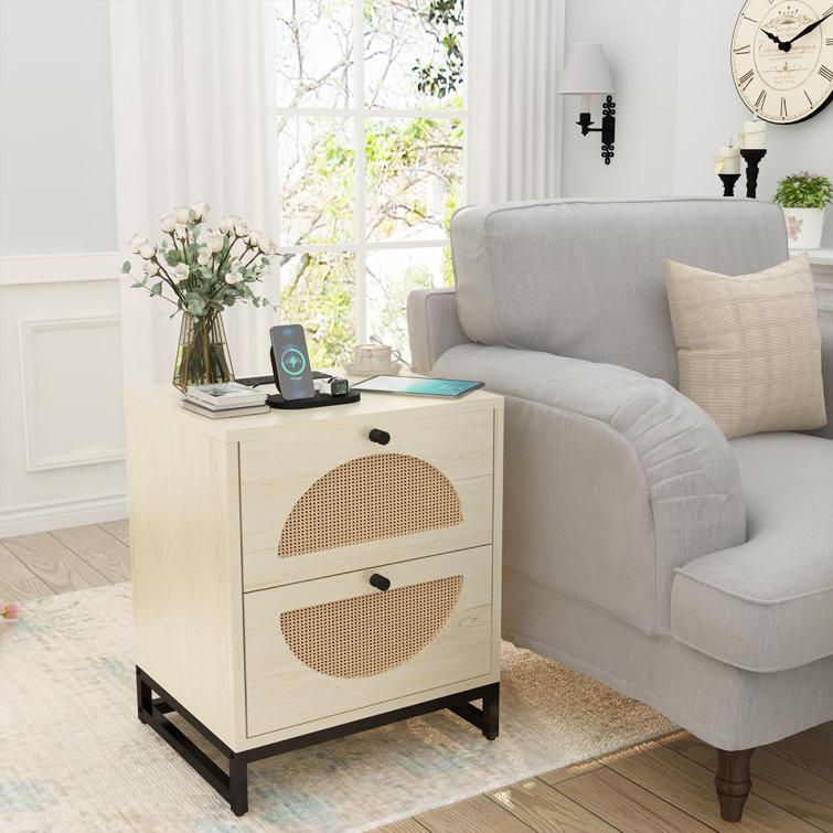 Home goods nightstand with charging deals station